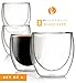 Kitchables Double Wall Glass Coffee Mugs Set of 4, 8oz - Insulated Clear Glass Coffee Mugs for Cappuccino, Latte, Tea, Espresso - Latte Cup - Tazas Para Cafe