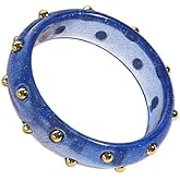 MMIUAEG Colorful Acrylic Resin Bangle Bracelet Transparent Shimmer Wide Irregular Geometric Cuff Bangle Bracelet for Women Fashion Jewelry Gift-blue