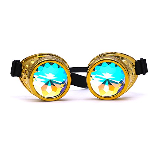 FIRSTLIKE Rainbow Kaleidoscope Goggles Victoria Clothing Steam Punk Accessories Laser