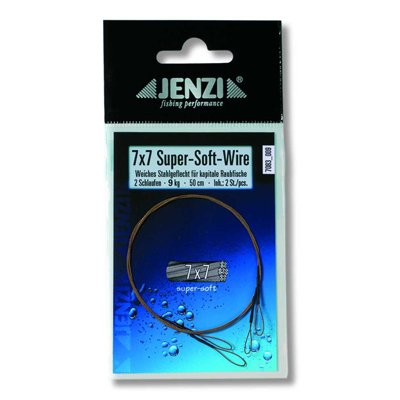 Jenzi Steel Wire Leader 7x7 with 2 slings 50cm, 12 kg