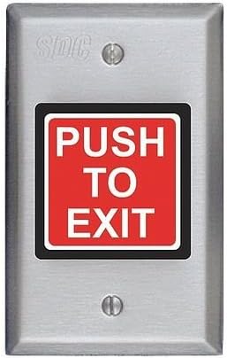 SDC 423U Push to Exit Switch, 2" Button-Integrated Electronic Timer, 1-60 Seconds, Stainless Steel