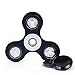 Fidget Spinner Toy, Hand Tri Finger Spinner Metal Stainless Steel Bearing Spinner,for ADD, ADHD, Anxiety,and EDC LED Figit Spinner (BLACK)