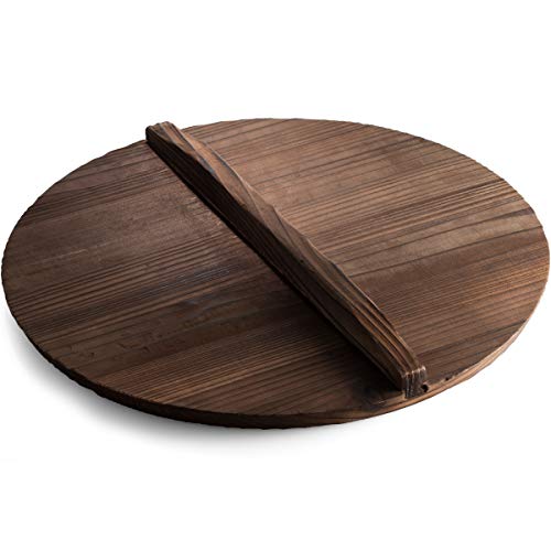 Klee Wooden Lid for 14" Cast Iron Wok - Wok Cover 14" - Wooden Lid for Wok - 14" Wok Lid for Cast Iron Wok - Wok Accessories - Wok Lid 14 Inch - Cast Iron Wok Lid - Thumbnail 7