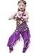 Astage Girls Oriental Belly Dance Sets Costumes All accessories Purple M(Fits 6-8 Years)