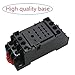mxuteuk 2pcs HH54P DC 12V Coil 14 Pin 3A 4PDT LED Indicator Electromagnetic Power Relay, with Base, with DIN Rail Slotted Aluminum