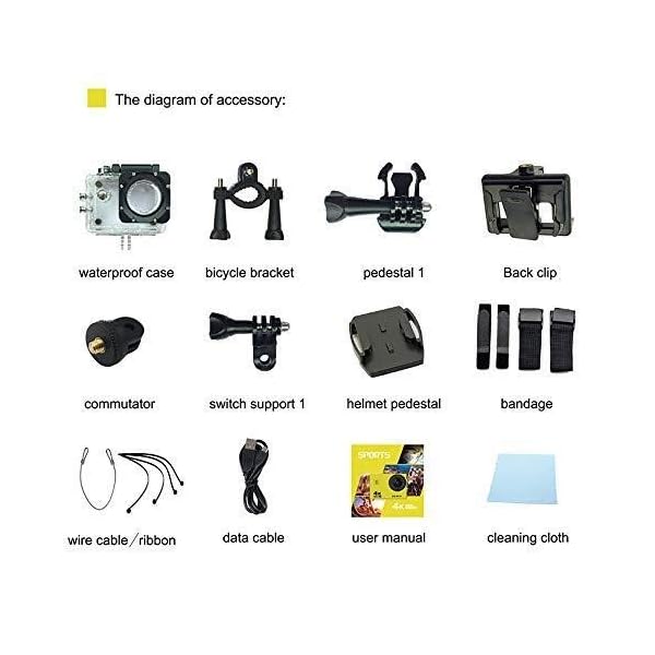 4K-Sportkamera - Mini Sports DV, 30 M Wasserdicht, Außenkamera, Unterwasserkamera, 2,0-Zoll-Bildschirm, Zum Tauchen… – Bild 8