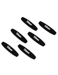 Tifanso - Juego de 6 protectores de tenis de silicona para raqueta y cuerdas, lo mejor para tenis, duraderos y duraderos, ideal para jugadores de tenis, Negro