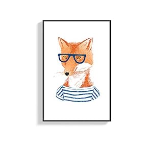 Framed Canvas Wall Art for Living Room, Bedroom Cartoon Animals Canvas Prints for Home Decoration Ready to Hanging - 16x24 inches