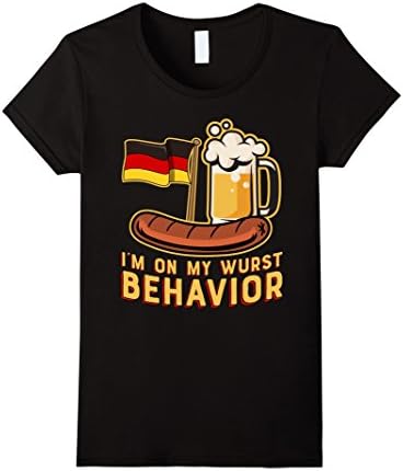 Womens Wurst Behavior Funny German Oktoberfest Beer Gift T-Shirt Large Black