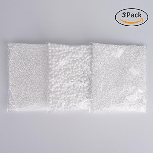 MELYTU Styrofoam Foam Balls 45000Pcs 3 Pack, 0.1-0.4 Inch Household School Craft Supplies For DIY Slime, Wedding /Party Decorations- White