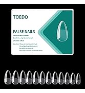 TOEDO Soft Gel Full Cover Nail Tips Kit for Soak Off Nail Extensions, 240Pcs PMMA Clear Almond Ge...