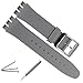 Silver Plated Stainless Steel Buckle Waterproof Silicone Rubber Watch Strap Watch Band (19mm, Grey)