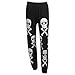 ZZhong Women's Hip Hop Skull Pattern Trousers Full Length Baggy Harem Pants Black S
