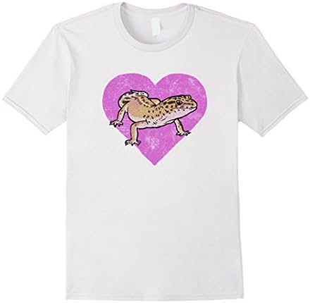 Mens Leopard Gecko Love Heart Shirt - Reptile Herping T Shirt Small White