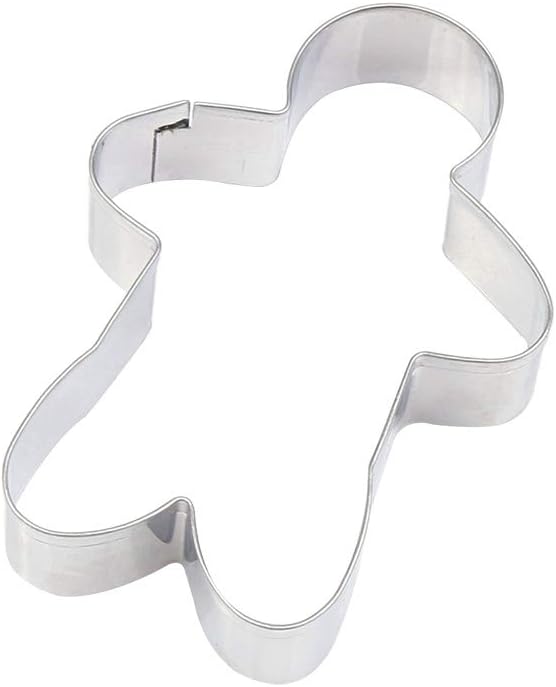 Phononey 1X Cookie Cutter Gingerbread Man Stainless Steel Cake Mold Baking Biscuit Mould Fruit Cutter Fondant Cake Mold for DIY Craft Baking Pastry Doughnuts Sugar Egg 8 * 5.5cm