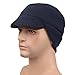 Home Prefer Unisex Winter Skull Cap Outdoor Windproof Polar Fleece Earflap Hat with Visor Navy Blue