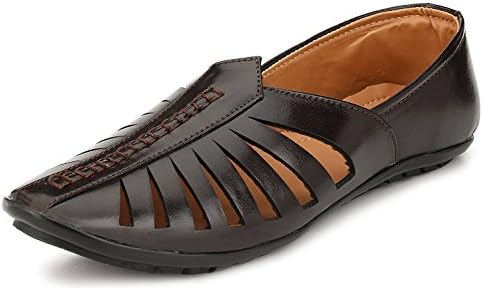 Anshul fashion Men's Black Outdoor Formal Casual Ethnic Loafer Slip-On Sandal Shoe