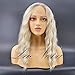 LANOVA 613 Curly Wigs for Women Synthetic Hair Wigs Ombre Platinum Blonde Wigs with Roots Middle Part Transparent Lace LANOVA-031-18