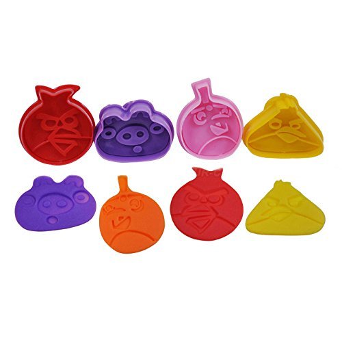 4Pcs Plunger angry birds cookie Cutters biscuit embossing Mold cake decorating supplies Fondant embosser Decor edible Anyana baking stamp christmas fall pie crust decoration