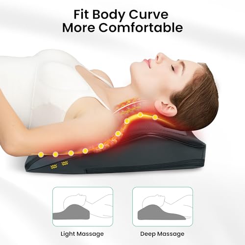 Snailax Shiatsu Lower Back Neck Massager with Heat, Back Massager for Deep Tissue, 3D Kneading Massage Pillow for Neck Shoulder Legs, Birthday Gifts for Men Women