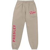 Elvis Presley Unisex-Adult Official Elvis Presley Merch Red/Tan Logo Sweatpants