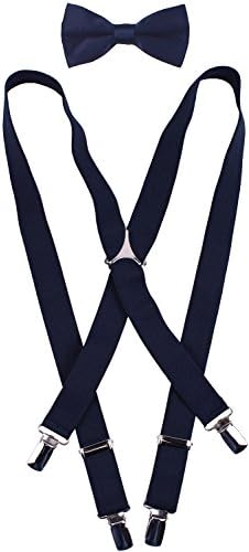 ORSKY Men's Suspenders and Bow Tie Set Adjustable