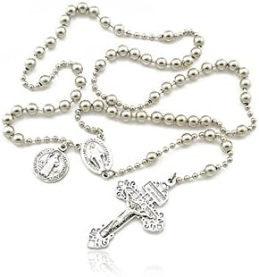 Roman Catholic Gear Combat Rosary Silver Tone