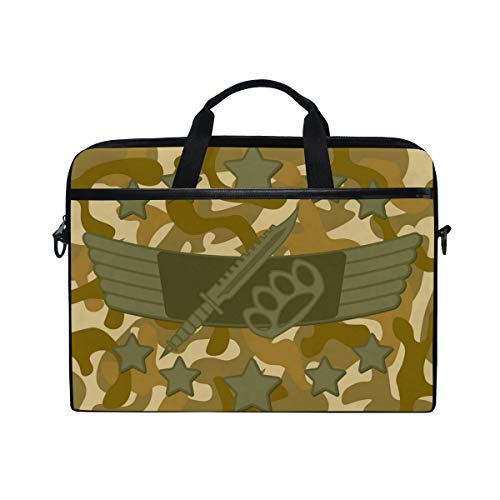 Russe 15-15.4 Inch Laptop Sleeve Case Protective Bag Tropical Flower Soldier Saber Military Camo Suitable for Apple Computer
