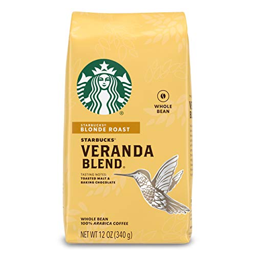 STARBUCKS BLONDE ROAST WHOLE BEAN COFFEE — VERANDA BLEND — 100% ARABICA — 1 BAG (12 OZ.)