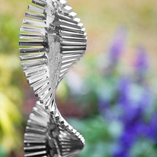 Bird Blinder Deterrent Scare Rods: 20 Inch Reflective Bird Repellent Devices - Woodpecker, Pigeon, and Bird Deterrent Products for Patio, Garden, and More - Hanging Spiral Rod with Reflectors - 6 Pack - Thumbnail 7