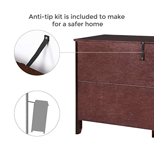 Vasagle Urcd02br 6 Drawer Dresser Chest Of Drawers With Solid
