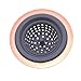 COOK with COLOR Sink Strainer, Kitchen Sink Drain Strainer, Easy to Clean Silicone Drain Basket with Copper Rim (Grey)