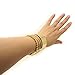 Yueton Stainless Steel Smooth Hollow Hoop Open Ended Wide Cuff Bangle Bracelet Thin Jewelry Hammered Bunch Cuff Bracelet Bangle (Golden)