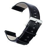 For Fitbit Blaze Bands, bayite Accessory Leather Wristband for Fitbit Blaze Smart Watch Black Large 6.3 - 8.1 inches