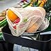 Green Home Habits Reusable Produce Bags - Organic Cotton Mesh - 5 Pack - Large Size for Grocery Shopping - With Convenient Muslin Carry Bag