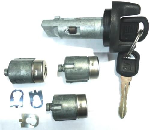 CHEVY/GMC OEM Ignition Key Switch Cylinder &amp; 3 Door LockSet W/2 GM Logo Keys