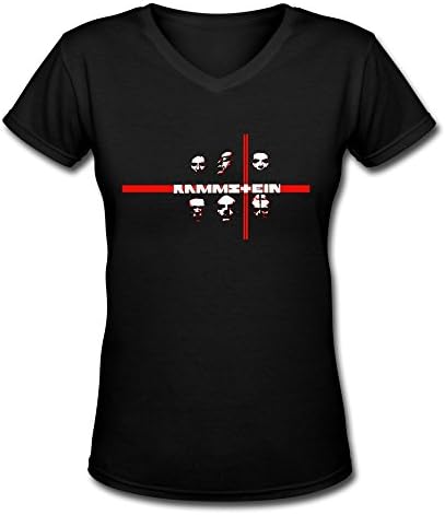KEIKO Women's Rammstein T-shirts V-Neck XXL Black
