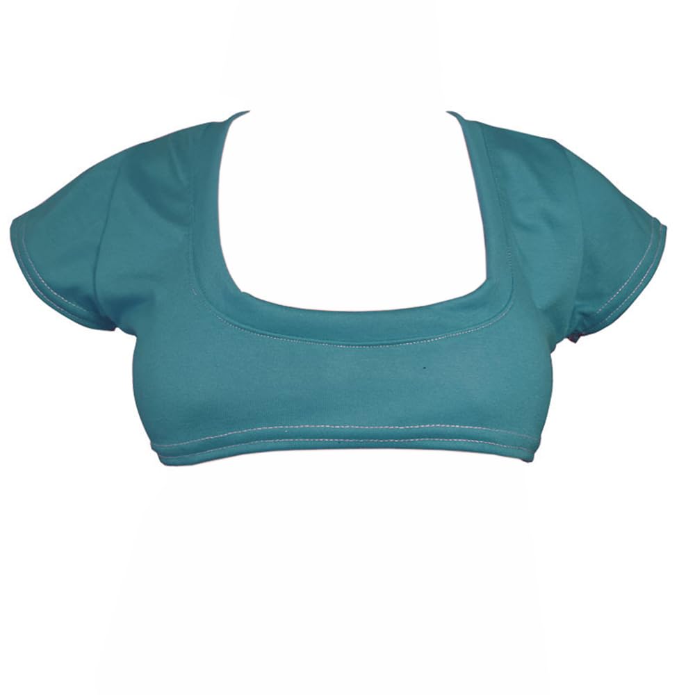 Photo 1 of Women's Sexy Short Sleeve Crop Cami Shirt Top Solid Scoop Neck Mini T-Shirts Club Tops (Small, Dark Green)