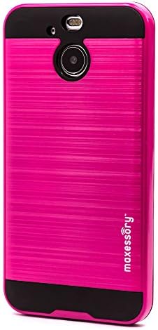 Maxessory Metro Premium Ultra-Thin Protective Armor Shell w/Slim Dual Layer Corner Hybrid Protective Silicone Cushion Cover Hot Pink Case Compatible with HTC Bolt, HTC 10 Evo