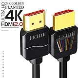 4K HDMI Cable 2.0 Ready[High Speed, Gold-Plated]HDMI to HDMI Cord 30AWG Supports(4K@60HZ,1080p FullHD,UHD/Ultra HD,3D,High Speed with Ethernet,Audio Return(ARC),Fire TV,Blu-ray,PS4,XBOX,HDTV) (6.6FT)