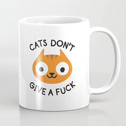 Cat's Don't Give A Fuck Coffee Mug 11 OZ Mug Funny Mom Coffee Mug Mom Birthday Gifts Sarcasm Mug for Women Funny Mugs Coffee Mugs Christmas Mom Gifts Papa Gifts Both Sides