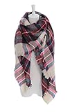 POSESHE Large Tartan Fashion Women Scarf Lovely Best Gift Scarf Wrap Shawl E Pink,One Size