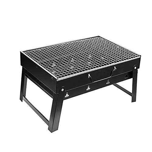 BBQ Grill, Charcoal Barbecue Grill, Fire Pit, Folding, Portable Grill, for Outdoor Cooking Camping Hiking, Picnics Trips (Large 45x29x24 cm)