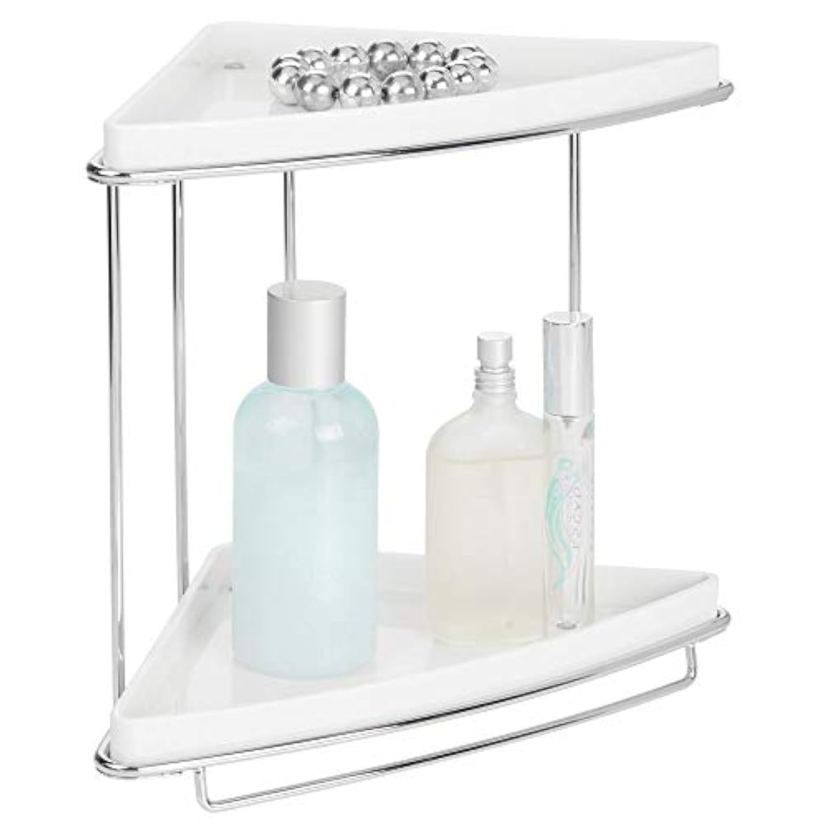 Metal 2Tier Corner Storage Organizing Caddy Stand for Bathroom Vanity