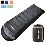 SOULOUT Sleeping Bag - 4 Seasons Warm Cold Weather Lightweight, Portable, Waterproof Sleeping Bag with Compression Sack for Adults & Kids - Indoor & Outdoor: Camping, Backpacking