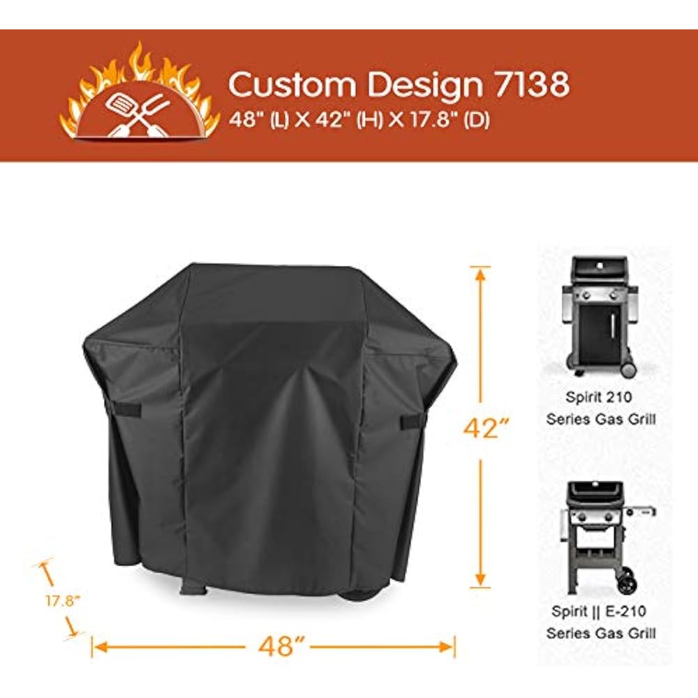 Grisun 7138 Premium Grill Cover For Weber Spirit II 200 Series, 210