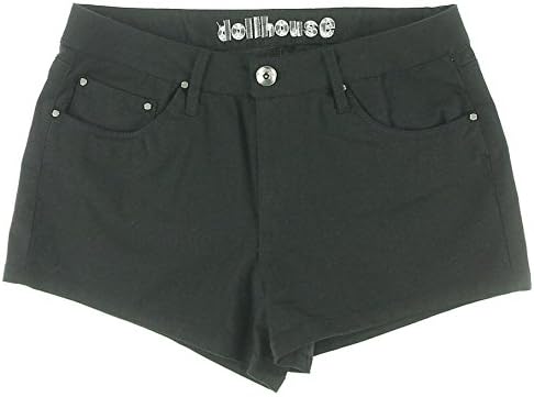 Dollhouse Womens Juniors Flat Front Signature High-Waist Shorts Black 13