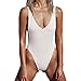 MOLFROA Women's Sexy Deep-V Neck Backless Stretch Monokini One Piece Swimsuits Swimwear