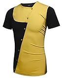 Coofandy Men's Casual Short Sleeve Patchwork T-shirt
