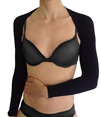 BioflectÂ® FIR Therapy Anti Cellulite Compression Slimming Arm Sleeves Wrap (S/M, Black)